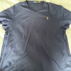 Ralph Lauren Men's Blue V-neck T-shirt